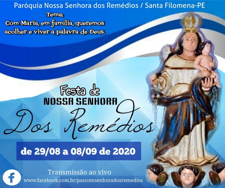 Festa de Nossa Senhora dos Remédios 2020 será transmitida pelo Facebook; veja detalhes