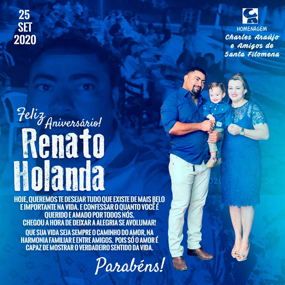 Parabéns Renato Holanda, por mais um ano de vida promovendo amizade e esperança ao povo filomenense!