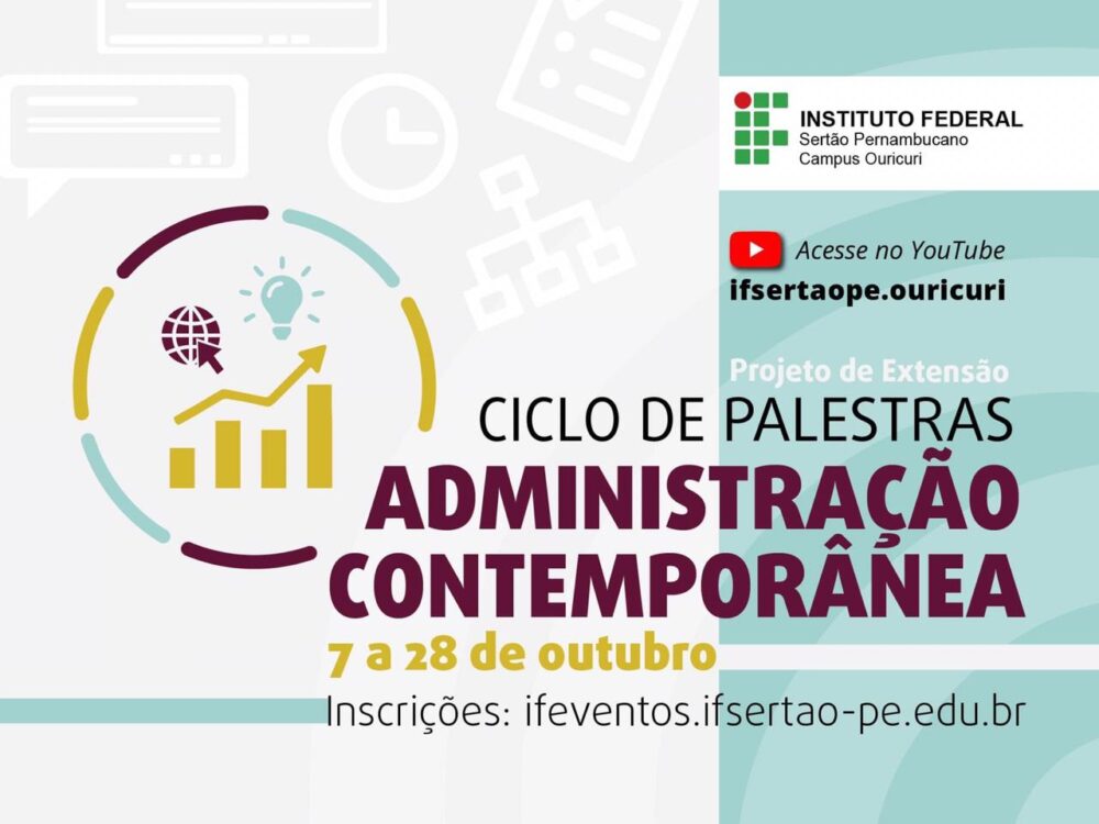 Ciclo de Palestras Administração Contemporânea vai ocorrer no mês de outubro