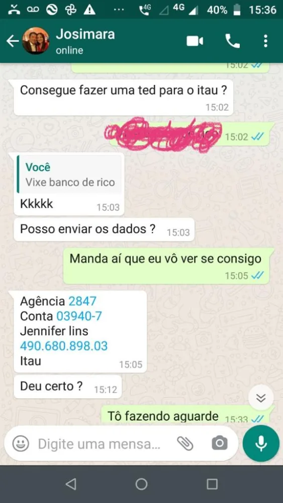 Urgente: Josimara Cavalcanti tem número de WhatsApp clonado e criminosos pedem dinheiro aos contatos