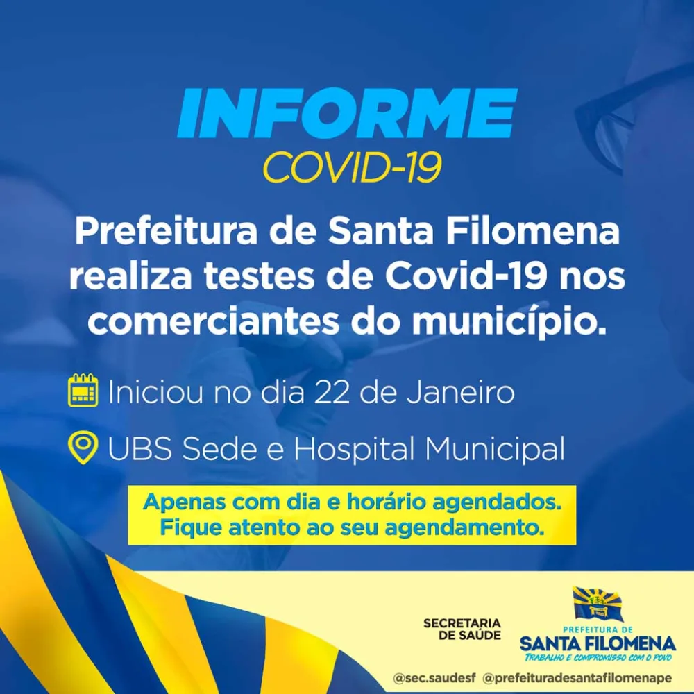 Prefeitura de Santa Filomena realiza testes rápidos da Covid-19 com comerciantes