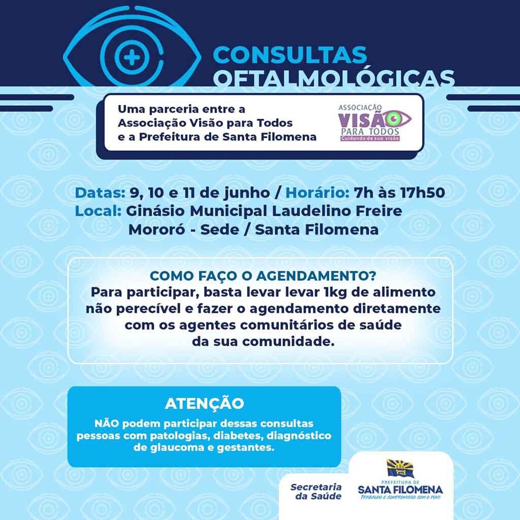 Prefeitura de santa Filomena e Associação Visão para Todos promovem exames oftalmológicos aos filomenenses 2 Exames oftalmologicos santa filomena 1