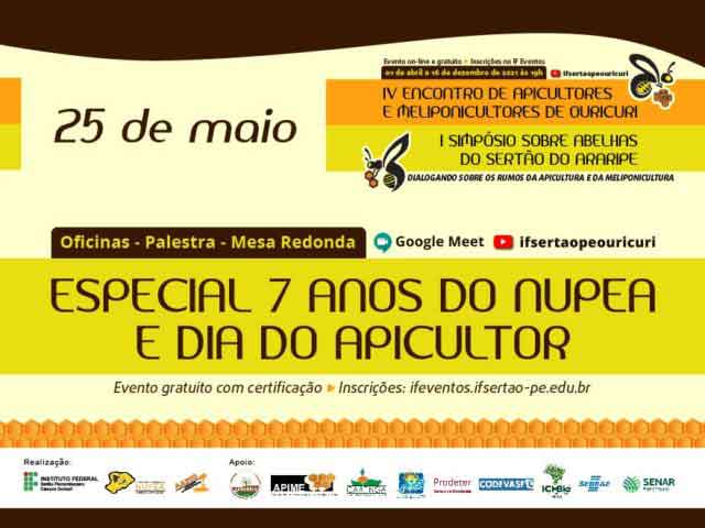 IF Sertão – PE Campus Ouricuri promove IV Encontro de Apicultores e Meliponicultores de Ouricuri e o I Simpósio Sobre Abelhas do Sertão do Araripe