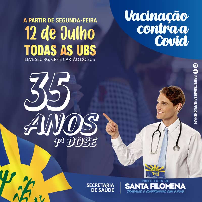 Santa Filomena passa a vacinar pessoas com 35 anos contra a Covid-19; a partir de segunda, 12 2 imuniza Santa Filomena