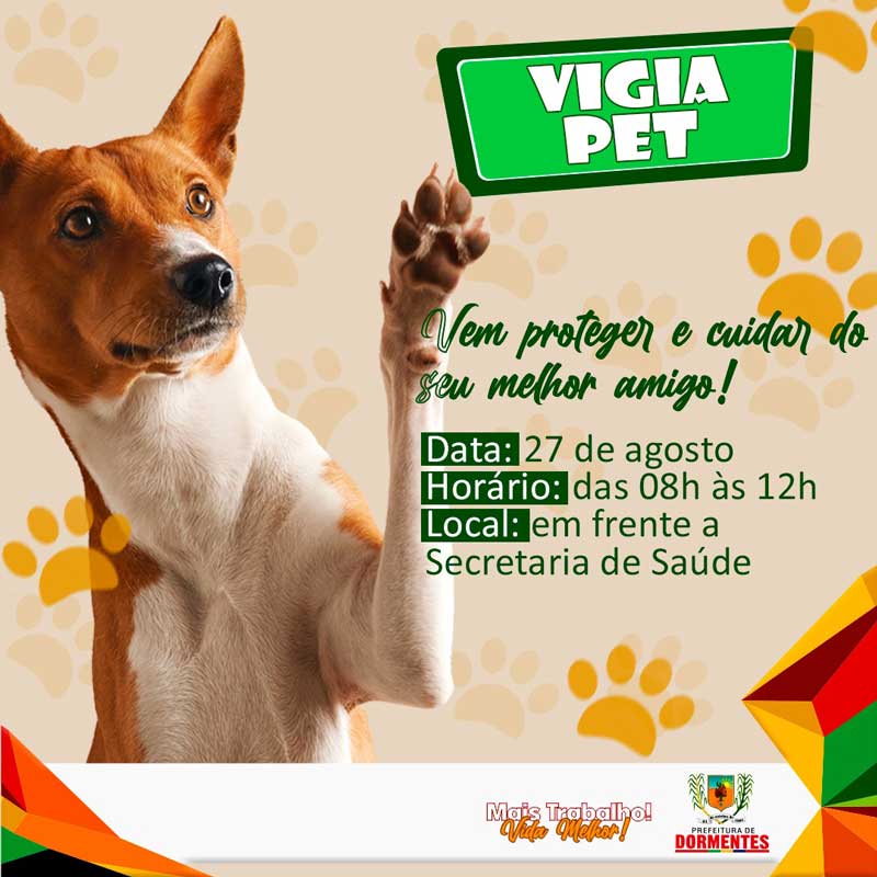 Projeto Vigia Pet: Dormentes realiza consulta e testagens de cães e gatos nesta sexta (27)