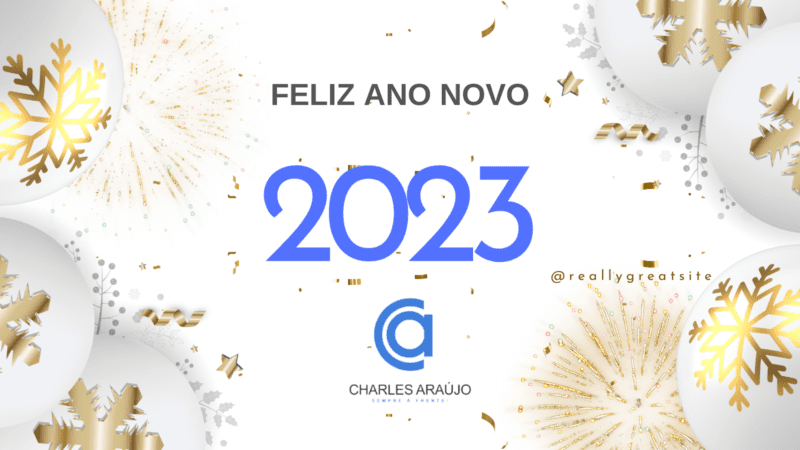 White and Gold Modern Happy New Year Twitter Post