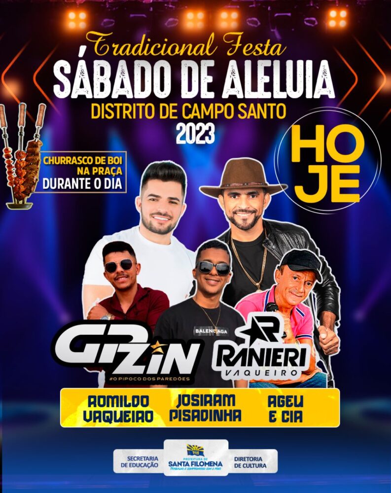 Hoje (8) tem a tradicional Festa Sábado de Aleluia em Campo Santo, Santa Filomena (PE)