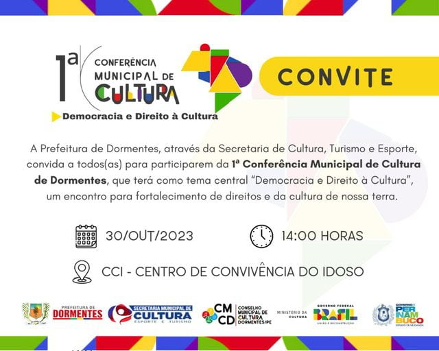 Dormentes realiza 1ª Conferência de Cultura nesta segunda (30); confira programação