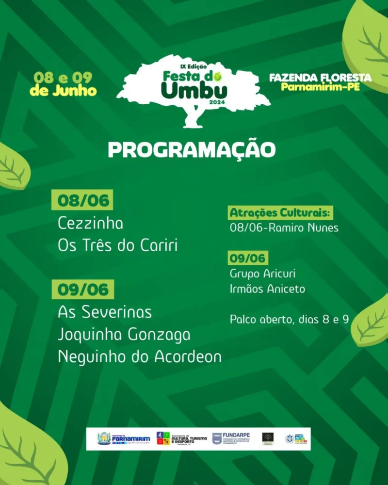 IX edição da Festa do Umbu, 2024 em Parnamirim (PE); data e programação 3 WhatsApp Image 2024 06 03 at 09.05.18 charlesaraujo.com .br 1 scaled