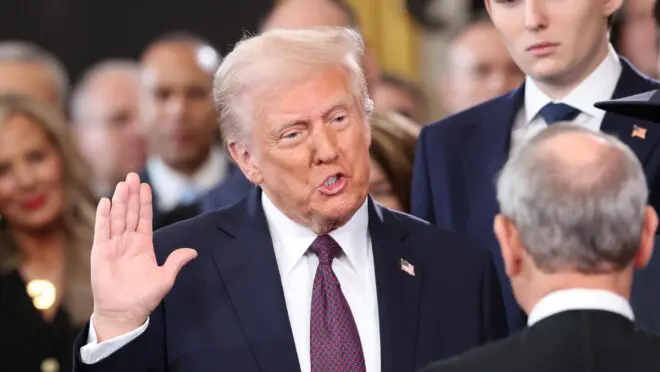 Donald Trump em sua cerimônia de posse nos EUA