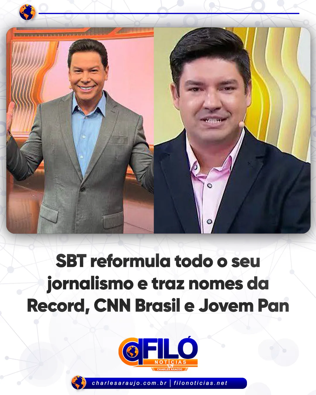 SBT reformula todo o seu jornalismo e traz nomes da Record, CNN Brasil e Jovem Pan