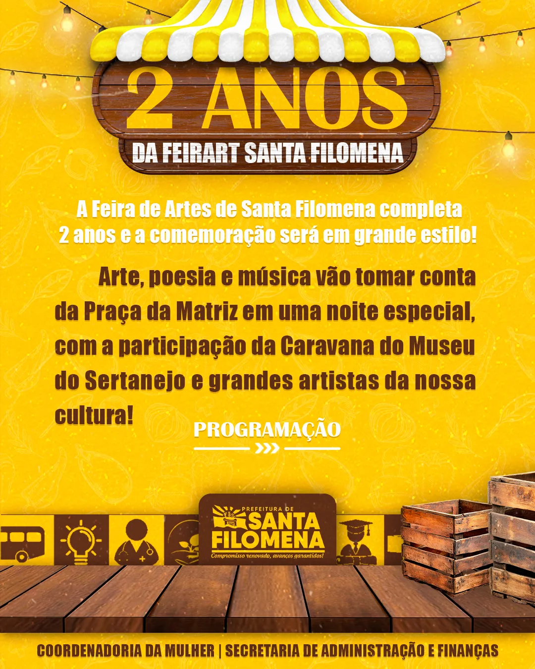 FeirArt Santa Filomena completa 2 anos com festa e muita cultura! 2 FEIRART 2 ANOS FEED 1 png