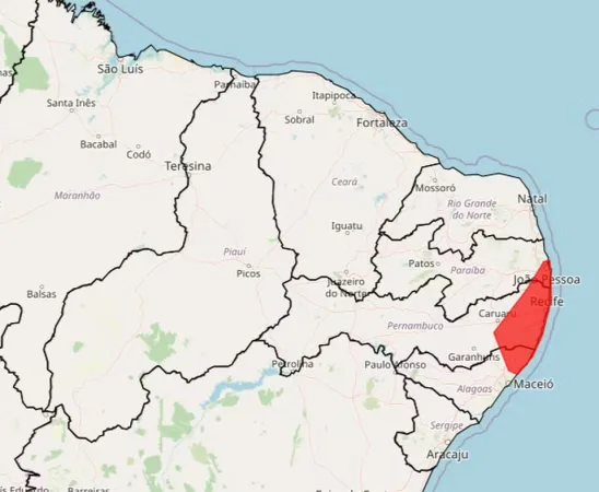 Caruaru e 25 municípios do interior de PE recebem alerta de chuvas com ‘grande perigo’ pelo Inmet