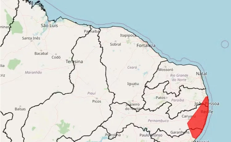 Caruaru e 25 municípios do interior de PE recebem alerta de chuvas com ‘grande perigo’ pelo Inmet